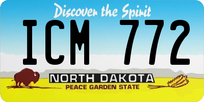 ND license plate ICM772