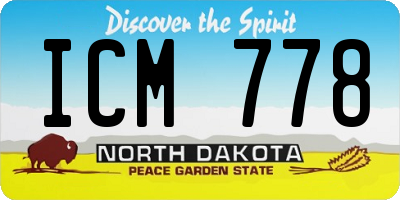 ND license plate ICM778