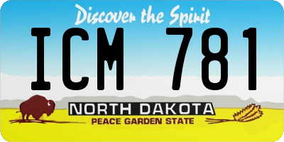 ND license plate ICM781