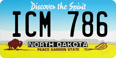 ND license plate ICM786