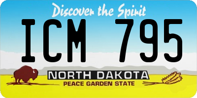 ND license plate ICM795
