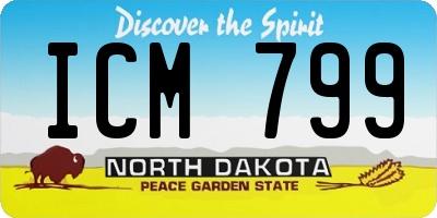 ND license plate ICM799