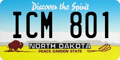 ND license plate ICM801