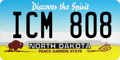 ND license plate ICM808