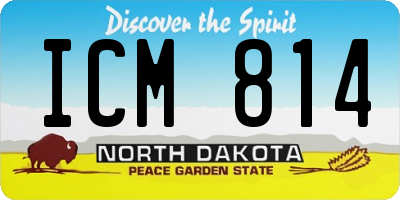 ND license plate ICM814