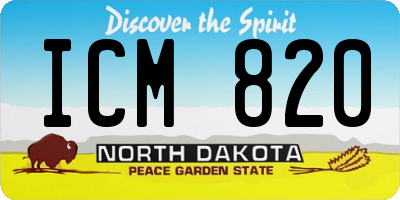 ND license plate ICM820