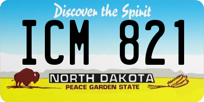 ND license plate ICM821