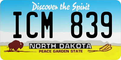 ND license plate ICM839