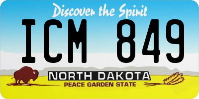 ND license plate ICM849