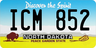 ND license plate ICM852