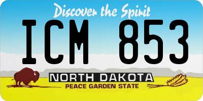 ND license plate ICM853