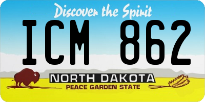 ND license plate ICM862
