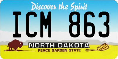 ND license plate ICM863
