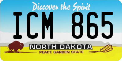 ND license plate ICM865