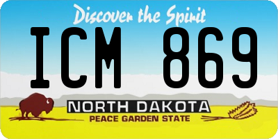 ND license plate ICM869