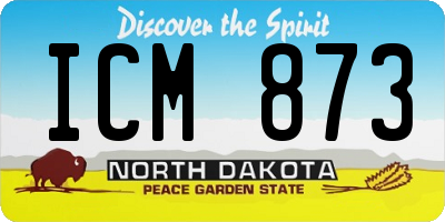 ND license plate ICM873