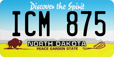ND license plate ICM875