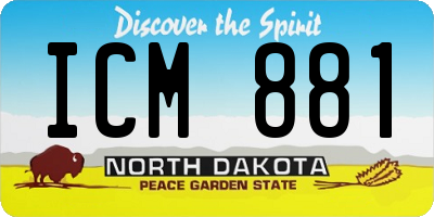 ND license plate ICM881
