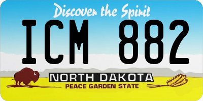 ND license plate ICM882
