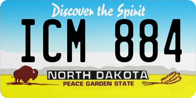 ND license plate ICM884