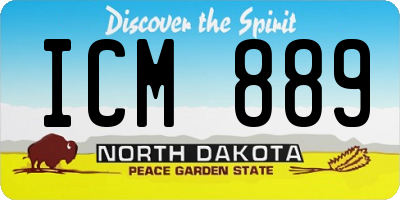 ND license plate ICM889
