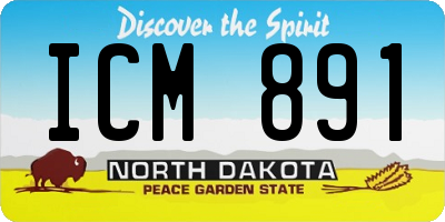 ND license plate ICM891