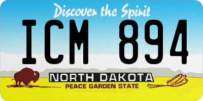 ND license plate ICM894
