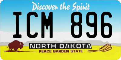 ND license plate ICM896