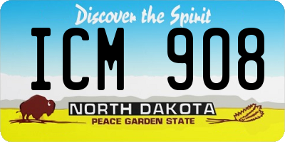 ND license plate ICM908