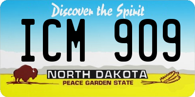 ND license plate ICM909