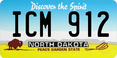 ND license plate ICM912