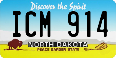 ND license plate ICM914