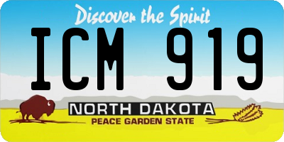 ND license plate ICM919