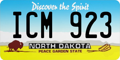 ND license plate ICM923