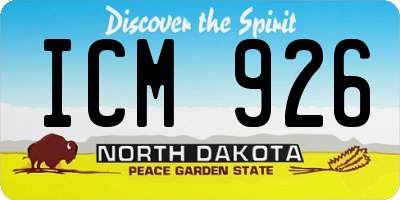 ND license plate ICM926