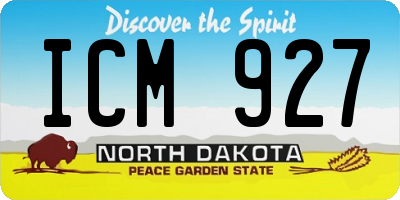 ND license plate ICM927