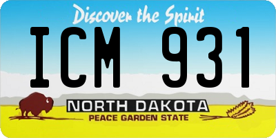 ND license plate ICM931