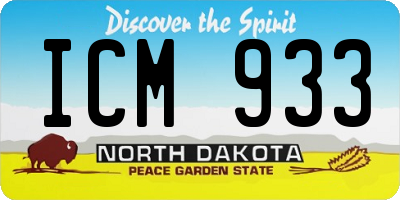 ND license plate ICM933