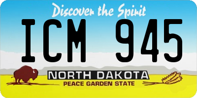 ND license plate ICM945