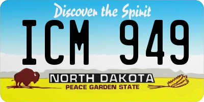 ND license plate ICM949