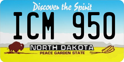 ND license plate ICM950