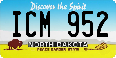 ND license plate ICM952