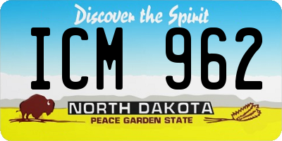 ND license plate ICM962