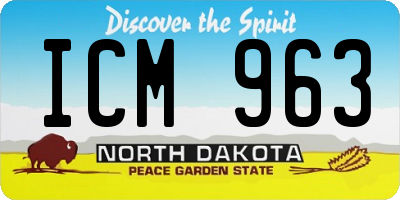 ND license plate ICM963