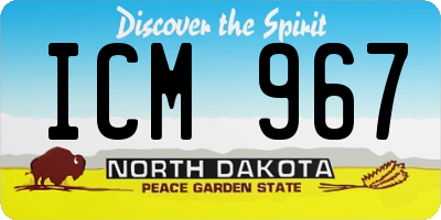 ND license plate ICM967