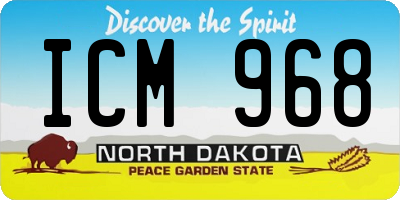 ND license plate ICM968