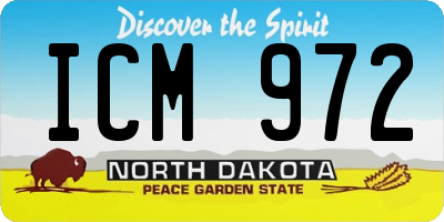 ND license plate ICM972