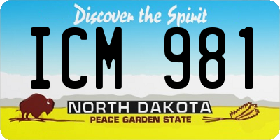 ND license plate ICM981
