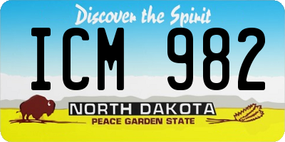 ND license plate ICM982