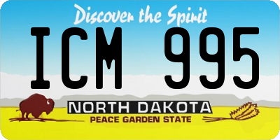 ND license plate ICM995